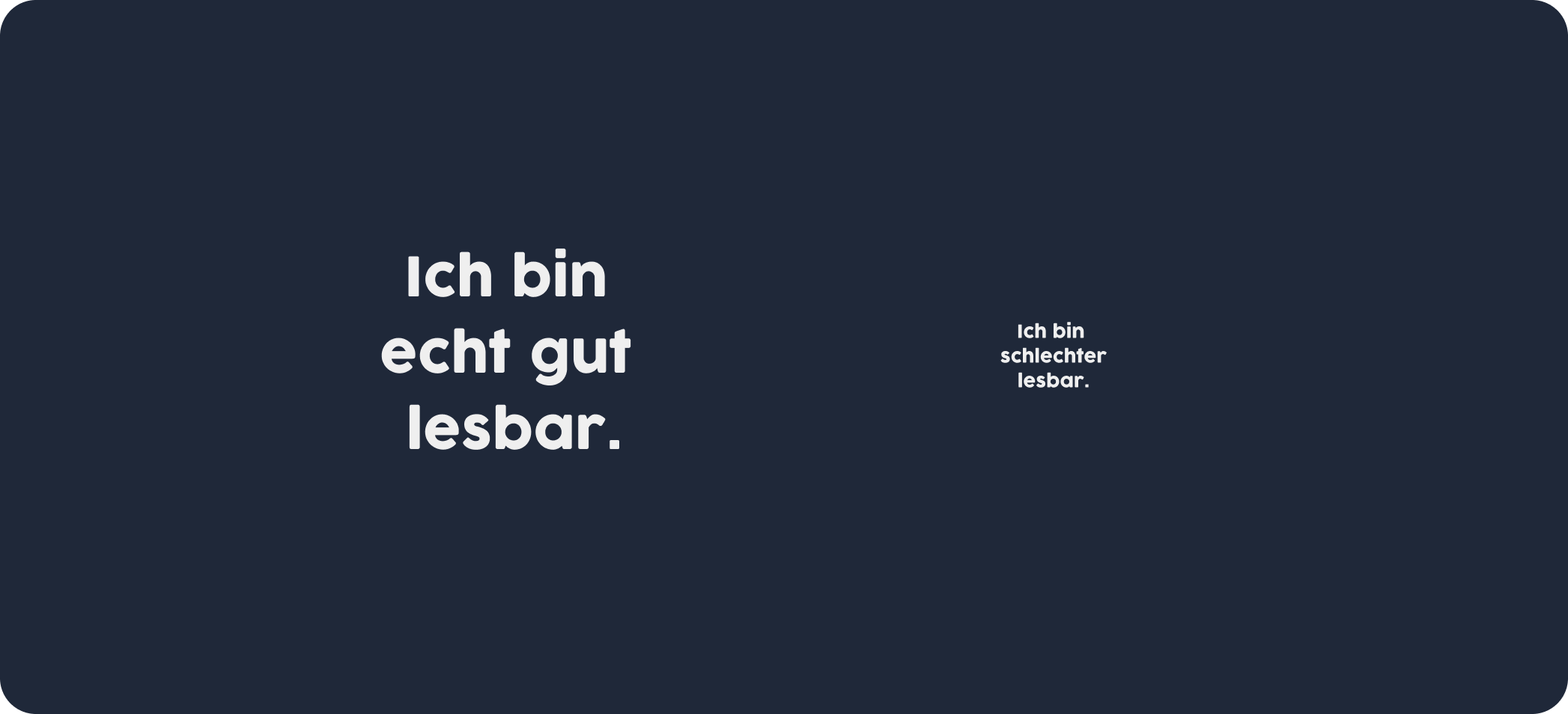 Beispiel zu einem gut und einem schlecht lesbaren Text aufgrund der Schriftgröße